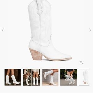 Sexy White Leather Boots